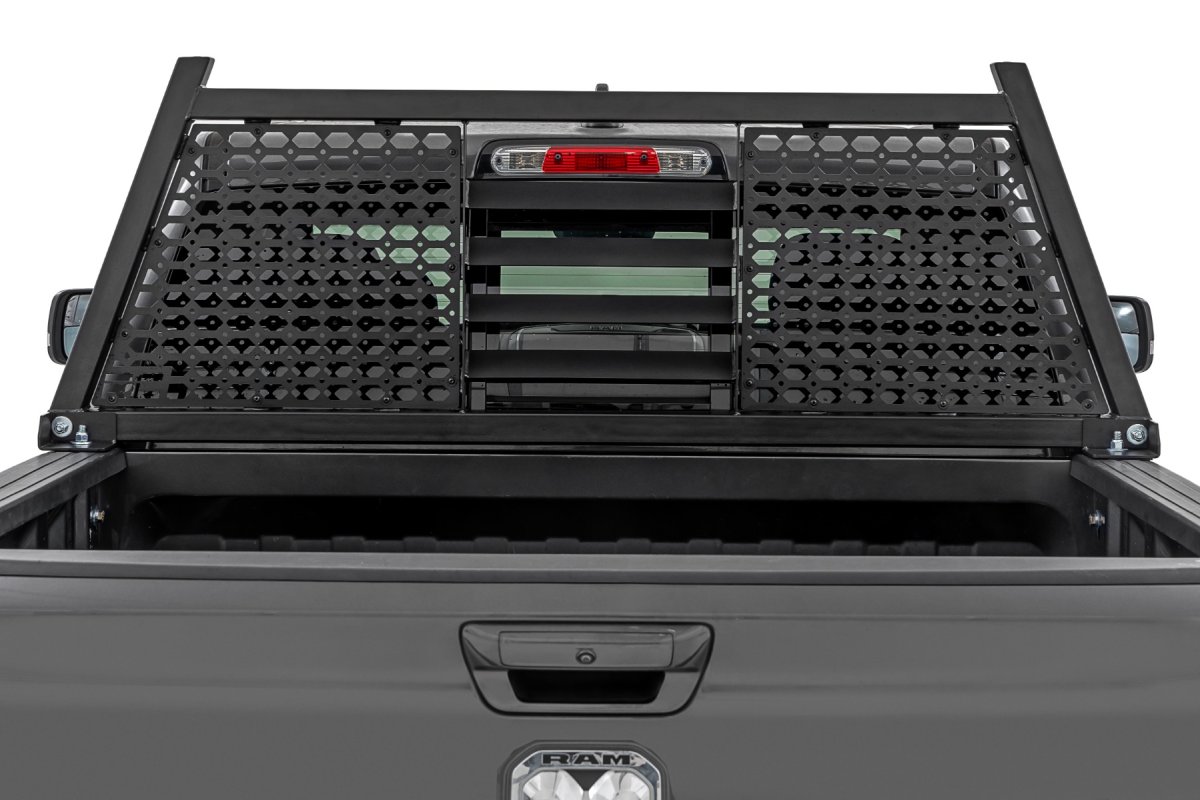 Ram 1500 Headache Rack - Rough Country - Dual Molle Panels - Gloss Black - '19-'26